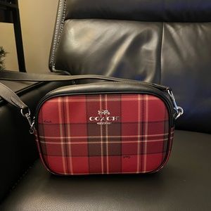 Coach Red/Black Tartan Handbag